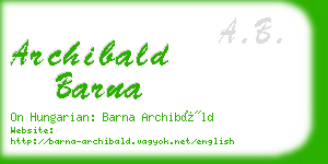 archibald barna business card